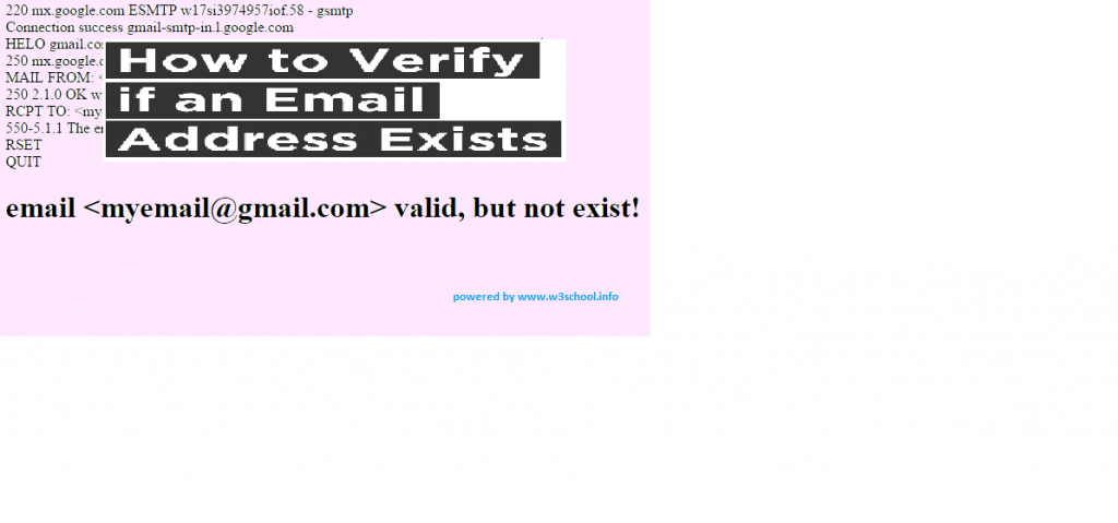 how to check if email exists or not